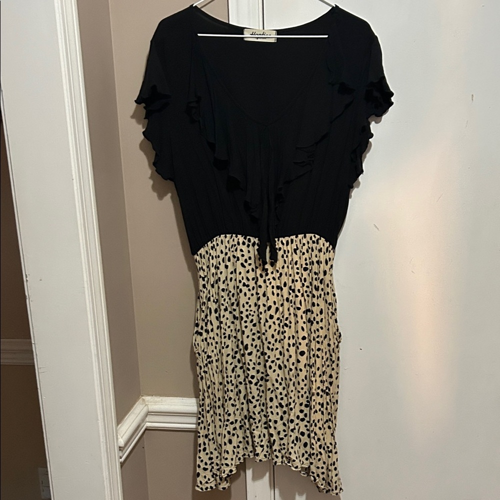 Black with animal print boutique dress